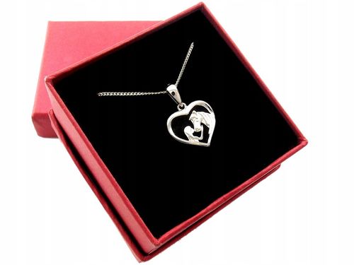 Naszyjnik Srebrny Zawieszka i Łańcuszek Serce Serduszko Koń i Dziewczyna na Arena.pl