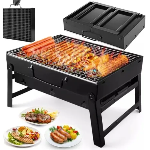 GRILL TURYSTYCZNY PRZENOŚNY WĘGLOWY SKŁADANY BBQ KEMPINGOWY WALIZKA na Arena.pl