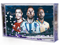 Akwarium - Ramka wodna 3D - Neymar, Messi, Ronaldo