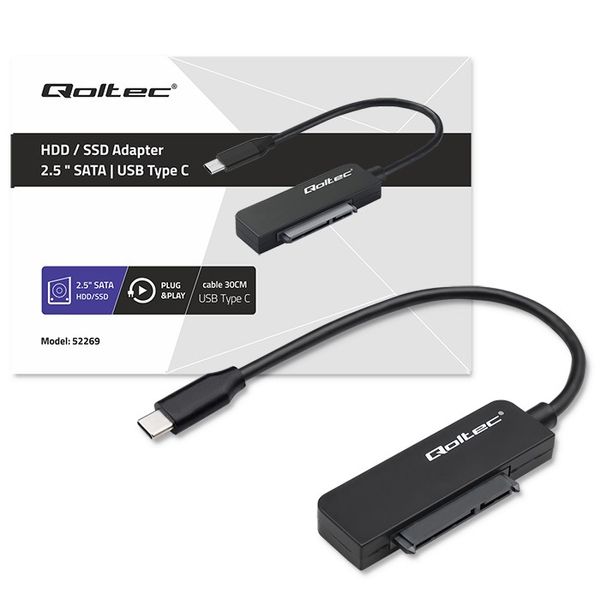 Qoltec Adapter SATA Przejściówka na dysk SSD HDD 2.5" USB-C 5Gb/s 2TB zdjęcie 8