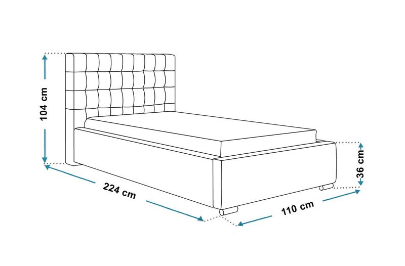 Łóżko tapicerowane LUX 2 90x200 ze  Stelażem i pojemnikiem zdjęcie 8