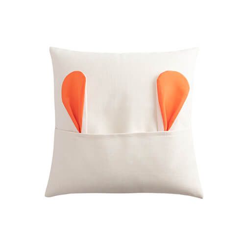 Poszewka lniana 40 x 40 cm do sublimacji - pomarańczowe uszy na Arena.pl