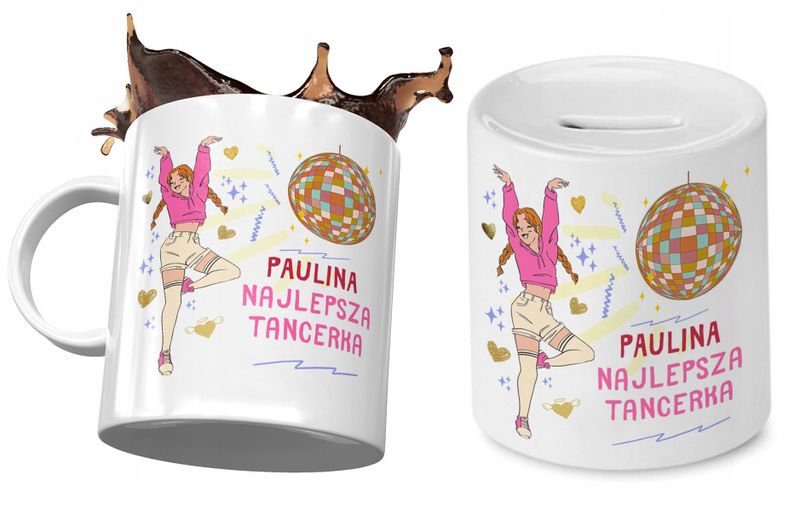 Dla Pauliny Zestaw Kubek + Skarbonka Dla Dziecka Z Nadrukiem Ze Zdjęciem zdjęcie 1
