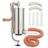 NADZIEWARKA DO KIEŁBASY WĘDLIN 4KG INOX WYCISKARKA MIĘSA PIONOWA DOMOWA XXL