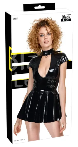 black level mini sukienka winylowa z ozdobnym pierścieniem, rozmiar m na Arena.pl