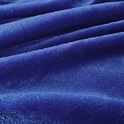 Koc Z Mikrofibry Pluszowy 200X220 - Kobaltowy na Arena.pl