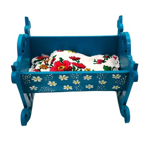 Kołyska dla Lalek Drewniana Handmade + Pościel.  Wyrób kolekcjonerski na Arena.pl