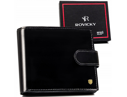duży, skórzany portfel męski na zatrzask - rovicky na Arena.pl