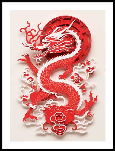 Plakat 40x55cm Czerwony Smok na Arena.pl