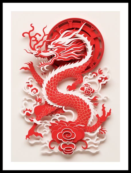 Plakat 40x55cm Czerwony Smok zdjęcie 3