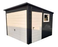 DOMEK OGRODOWY 3X3 BRAMA UCHYLNA - DRZWI - OKNO - ANTRACYT  GB101