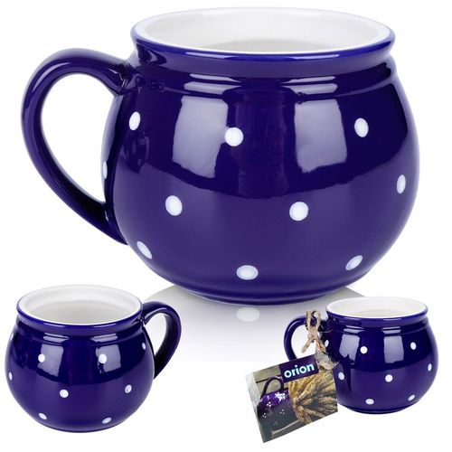 Kubek ceramiczny niebieski w grochy 200 ml na Arena.pl
