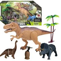 zestaw 4 figurek dinozaurów 2 drzewka efekty dźwiękowe i świetlne rs004-1