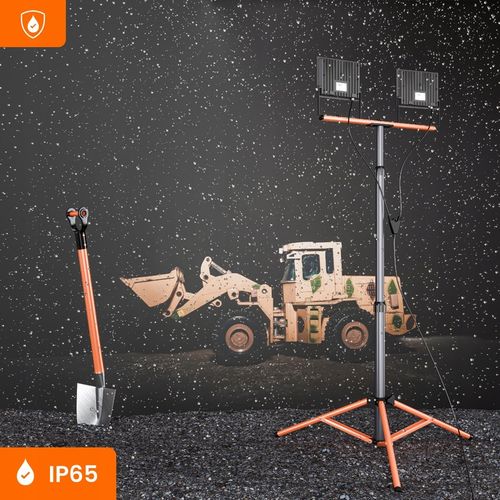 Halogen LED Statyw Budowlany Naświetlacz 2x 50W 11000lm Lampa Na na Arena.pl