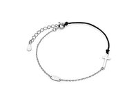 Bransoletka szczęścia celebrytka krzyżyk krzyż cross bawełna srebro 925 Z1668B_B