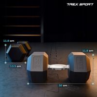 Hantla hex hantel żeliwny do ćwiczeń gumowany żeliwny 10kg Trex Sport