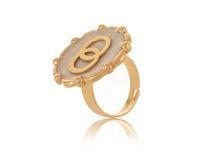 pierścionek malowany na perłowo z kółkami (r23/jes/13/4au)