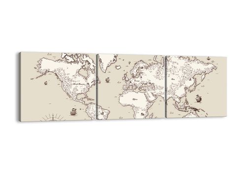 Obraz Na Płótnie - Mapa Kontynent - 90X30 Cm - Ca90X30-2910 na Arena.pl