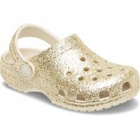 Crocs Dziecięce Buty Klapki Chodaki Kids Classic Chunku Glitter Clog 23-24