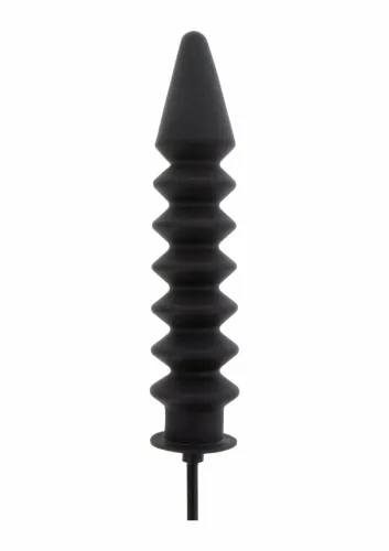 extreme inflatable ribbed plug expert silikonowy, pompowany, czarny na Arena.pl
