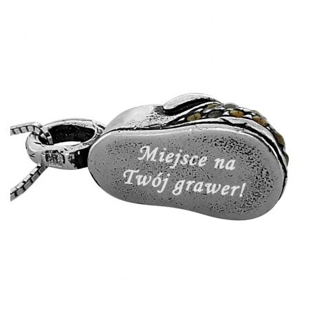 SREBRNY WISIOREK BUT BUCIK Z MARKAZYTAMI SREBRO PRÓBY 925 GRAWER GRATIS! na Arena.pl