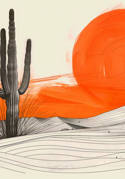 Plakat 70x100cm Kaktus Saguaro zdjęcie 1