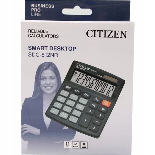 Duży kalkulator biurowy CITIZEN SDC-812NR czarny na Arena.pl