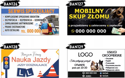 BANER REKLAMOWY OCZKOWANY 200x100 RÓŻNE WZORY WYNAJEM SZALUNKÓW na Arena.pl