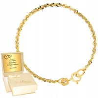 Złota Bransoletka 585 Skręcana Korda ZŁOTO 14K Komunia Chrzest Grawer