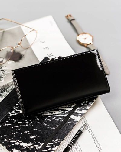 duży skórzany portfel damski na zatrzask i bigiel - 4u cavaldi na Arena.pl