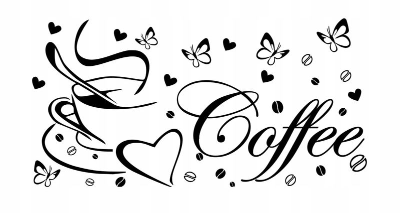 Naklejki ścienne do kuchni SERCE COFFEE DK106 200x100cm zdjęcie 1