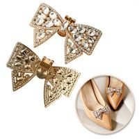klipsy do butów z kryształkami, cyrkoniami kokardki 2 szt. kdb50