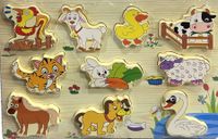 Drewniany sorter farma zwierząt - edukacyjna układanka dla malucha