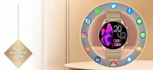 Smartwatch Zegarek Damski Wodooporny PL Menu Rozmowy Smart Watch 4 Paski na Arena.pl