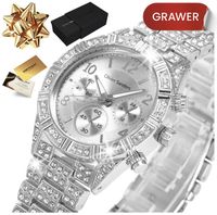 SREBRNY ZEGAREK DAMSKI Z KRYSZTAŁAMI SWAROVSKIEGO 925 NA PREZENT DLA ŻONY