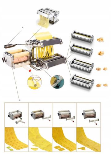 Maszynka Ręczna Do Makaronu RAVIOLI Ciasta Stal NIERDZEWNA 7w1 Zestaw na Arena.pl