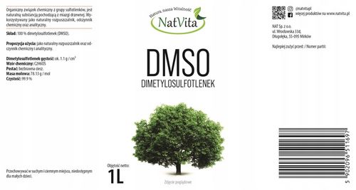 DMSO Dimetylosulfotlenek 99,99% Bardzo Wysoka Czytość CZDA 1000ml na Arena.pl
