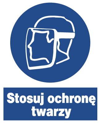 ZNO-6 - ZNAK BHP nakazu - Stosuj ochronę twarzy na Arena.pl