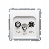 SIMON BASIC gniazdo antenowe SAT-SAT-RTV biały BMZAR+SAT3.1-P2.01/11