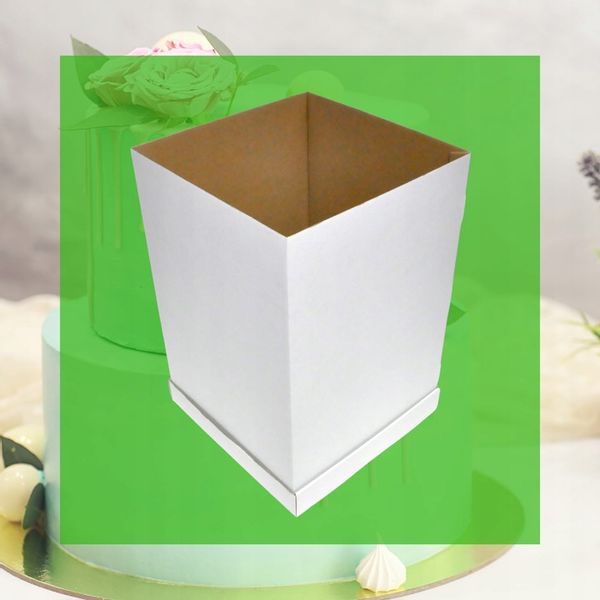 PUDEŁKO NA TORT PIĘTROWY 36x36x45 cm BIAŁE MOCNY GRUBY KARTON OPAKOWANIE zdjęcie 3