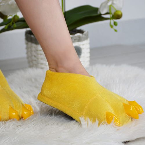 CIEPŁE KAPCIE PLUSZOWE ŁAPY PAZURY CIAPY ZÓŁTE UNISEX ONESIES PANTOFLE M na Arena.pl