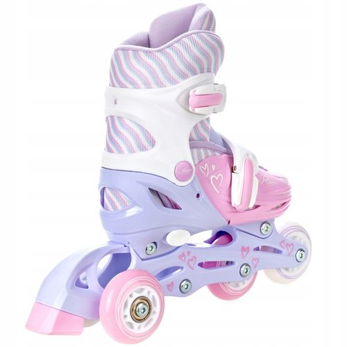 Rolki Wrotki Regulowane 3w1 RAVEN Loret Lila/Pink 34-37 Kółka LED na Arena.pl