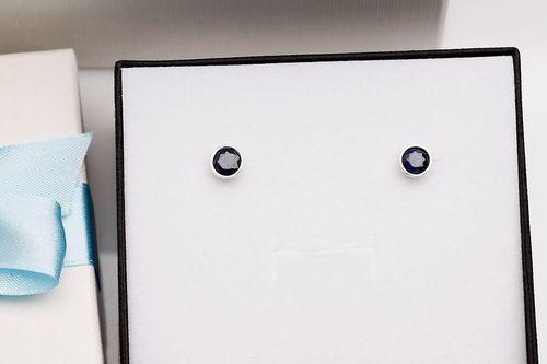 Srebrne kolczyki KDS4394S - Szafir na Arena.pl