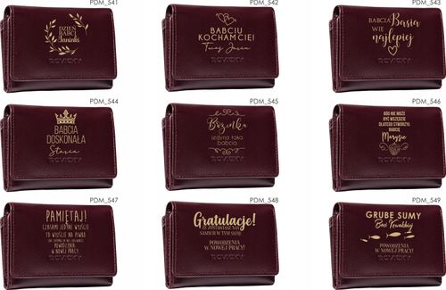 Damski portfel dla babci Portfele z grawerem TWÓJ TEKST personalizowany na Arena.pl