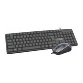 Zestaw klawiatura QWERTY + myszka przewodowy USB A K3186 U+U