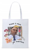 Prezydent Andrzej Duda Torba Eco Biała Shopper Z Nadrukiem Ze Zdjęciem