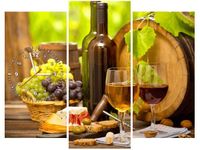 90CM 70 ZEGAR 3 ELEM BIAŁE CZERWONE SCIENNY DRUK