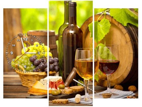 90CM 70 ZEGAR 3 ELEM BIAŁE CZERWONE SCIENNY DRUK na Arena.pl