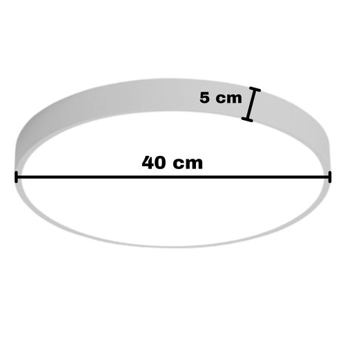 LAMPA SUFITOWA BIAŁY PLAFON LED 40 CM NOWOCZESNA DO SALONU KUCHNI OKRĄGŁY na Arena.pl