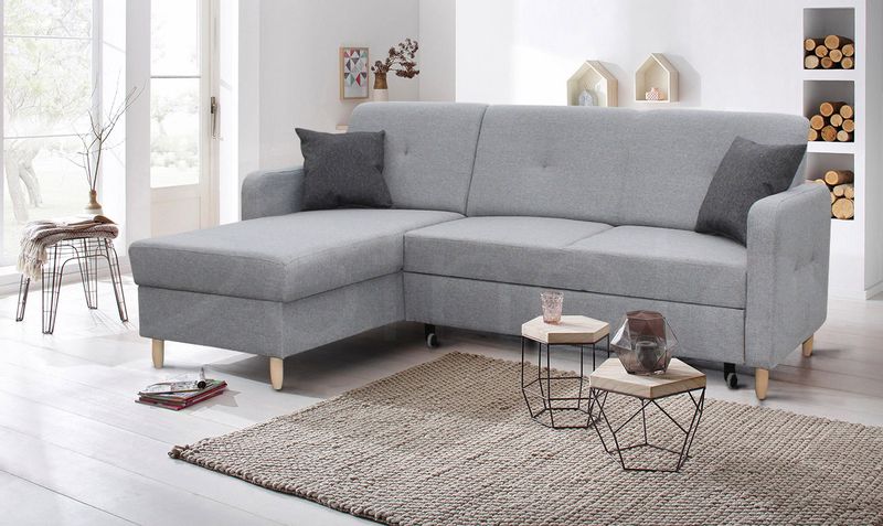 Narożnik z funkcją spania i pojemnikiem do salonu OSLO na nóżkach zdjęcie 1